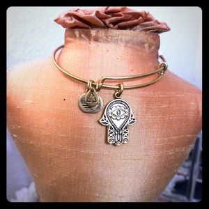 Alex and Ani Hand of Fatima bracelet brass